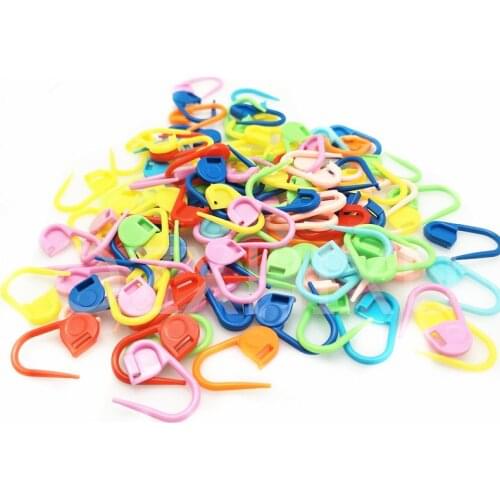 100pc Hot sell Mix Color Plastic Knitting Tools Locking Stitch Markers Crochet Latch Knitting Tools Needle Clip Hook 5BB5571