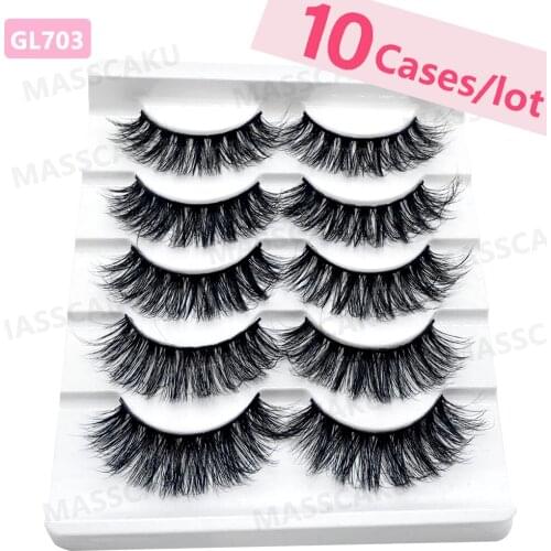 10 pcs/lot Hot 5 pairs White Makeup Natural Long Eyelashes Extension Cross Strip False Eye Lashes Beauty Makeup Tools