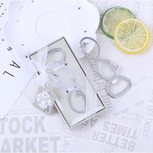 100PCS Newest forever love chrome beer bottle opener wedding favors and gifts for guests Party gift supplier Bridal shower SN360