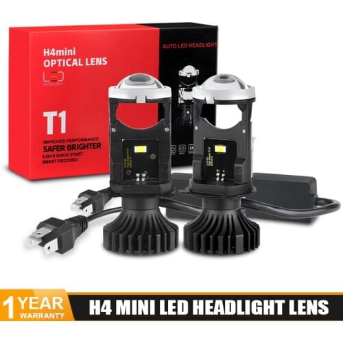 2020 Brand New T1 H4 Mini Projector Lens 6000K H4 car LED Headlights DC9-32V High Low Beam Auto led lights