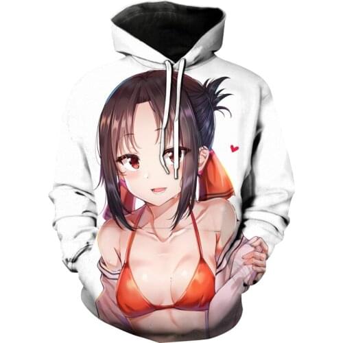 2021Chica de Anime sudaderas con capucha Kaguya. El amor es la guerra 3D sudaderas moda hombres mujeres Sudadera con capucha Har