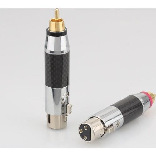 2XAudiocrast XLR 3 Pin Female to RCA male Audio Jack Adapter Plug Connector RCA Phono Male Plug Audio Interconnects