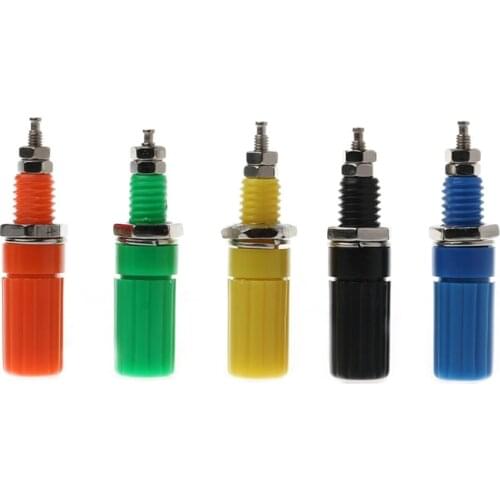 5Pcs Binding Post 5 Colors Speaker 4mm Banana Plug Test Connector Jack Socket Alloy