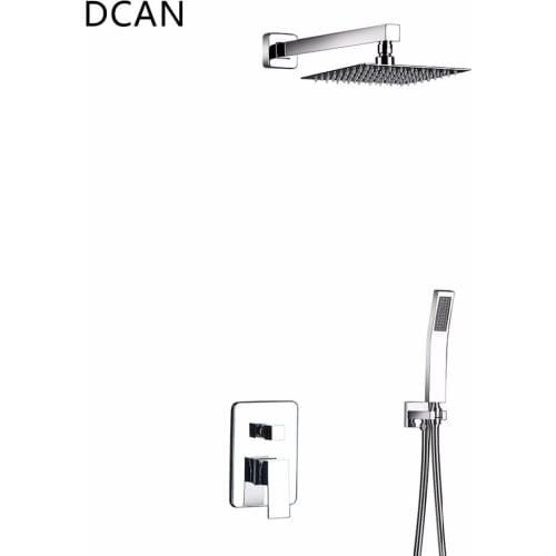 DCAN 8 Inch Shower System Rain Shower Head&Handheld Set Wall Mounted Bathroom Shower Faucet Set Rough-in Mixer Valve Rainfall