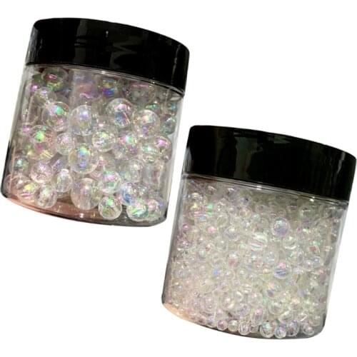 1 Box Mixed Clear Bubble Ball Beads Resin Filler 3-8mm Rainbow Aurora Beads Epoxy Mold Jewelry Fillings Resin Art Crafts