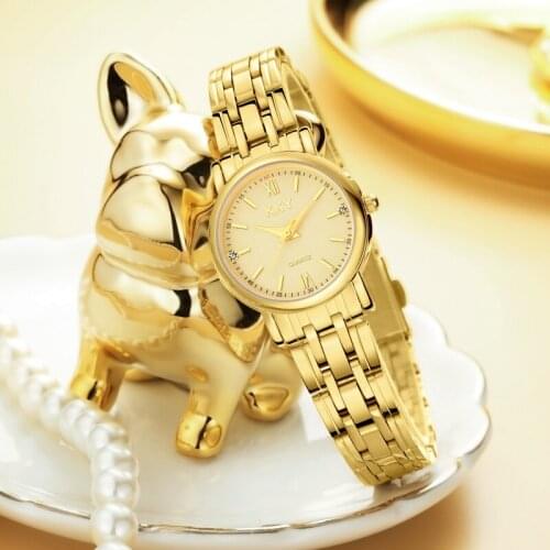 Creative Top Luxury Elegant Couple Gold Watches Quartz Male & Female Watches Waterproof Full Steel Fashion Couple Wristwatches M
