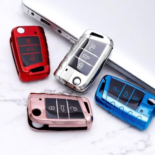 For VW Volkswagen Magotan Passat B8 Golf 7 MK7 for Skoda Kodiaq Karoq Octavia A7 Car Key Case Cover Bag Keychain Accessories