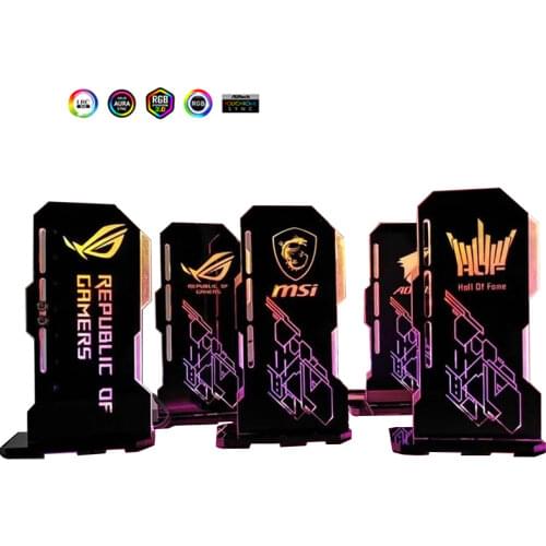 GPU Holder Vertical VGA Bracket Customize Video Card Support 5V ARGB 3Pin Motherboard AURA SYNC MOD