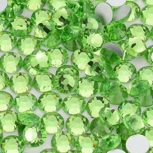 Jewelry Making Beads 1440pcs Light Green Crystal Flatback 3D Non HotFix FlatBack Nail Art Decorations Silvet FlatBack