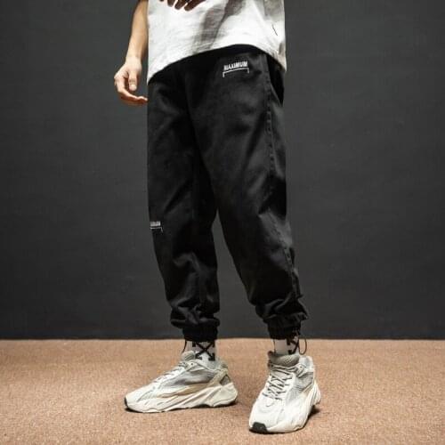 Men Jeans Loose Fit Side Stripe Designer Casual Cargo Fashion Streetwear Pants Hombre Army Green Khaki Hip Hop Joggers Pants Men