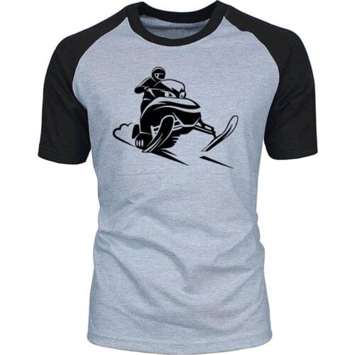 Snowmobile Rider Fashion Men Tee Shirt Summer T-shirt Cotton Novelty Mens raglan Short Sleeve O Neck Streetwear T Shirt Tops