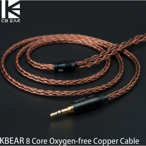 AK KBEAR 8 Core Oxygen-free Copper Cable 2.5/3.5/4.4MM With MMCX 2pin QDC TFZ Connector For KZ ZS10 ZSN Pro AS16 ZSX BLON BL-05
