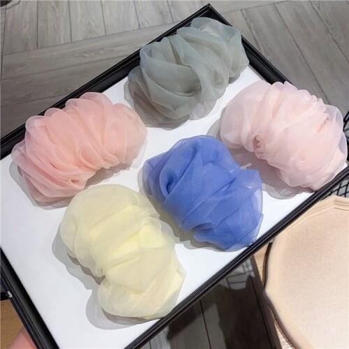 Korean Multi-layer Pleated Organza Hair Bows Large Size French Clip Exaggerated Bowknot Ponytail Hairpin Women Hair Accessories