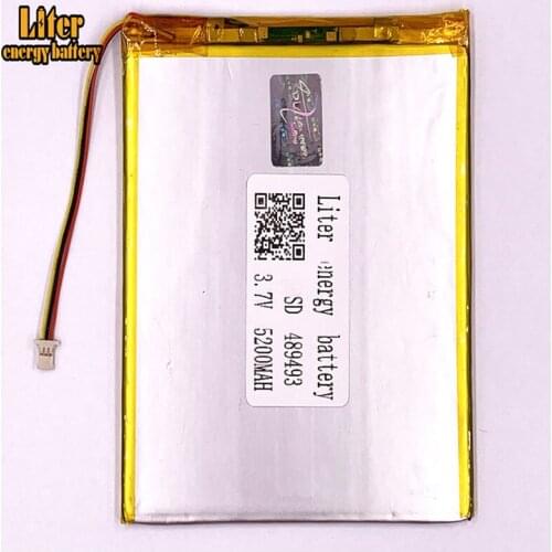 Plug 1.0-3P 3.7v 489493 459595 5200mah Polymer Lithium Li-Po Rechargeable Battery For MP5 GPS DVD E-book Tablet PC video gamey