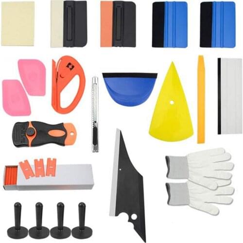 Car Window Tint Kit Vehicle Vinyl Film Wrap Application Set Invisible Car Clothing Deerskin Scraper Wool Scraper Tool
