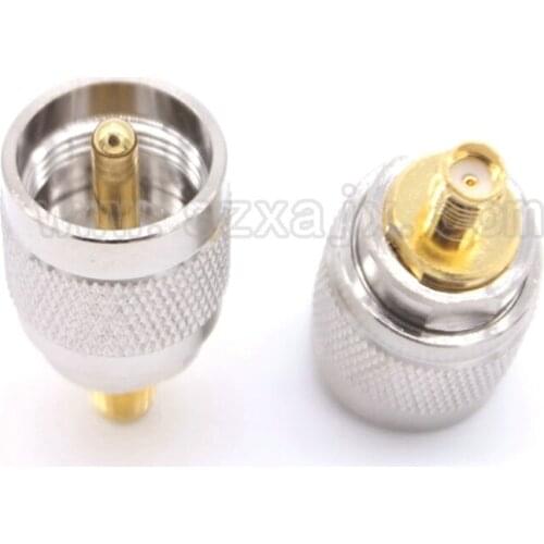 Wholesale 50pcs JX connector RF coaxial coax adapter UHF to SMA connector PL259 SO239 UHF male to SMA female Jack free shipping