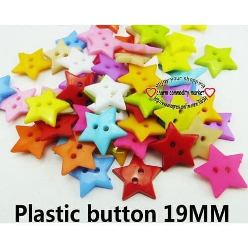 50PCS 19MM Dyed Plastic Star Buttons Fits Coat Boots Sewing Clothes Accessory Decorative Button Garment P-777