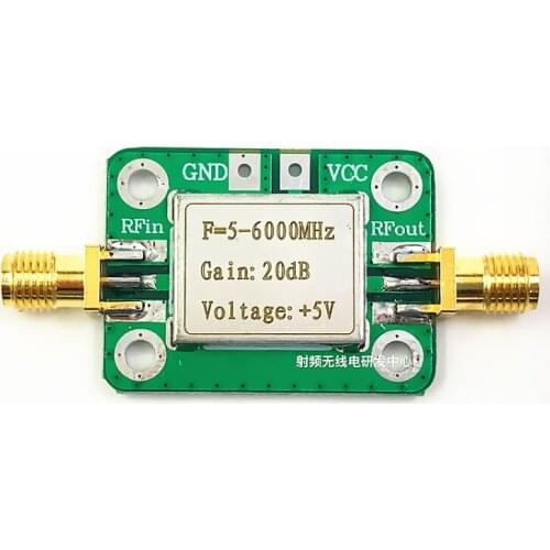 RF ultra-wideband medium power amplifier (5--6000MHz, gain 20dB)