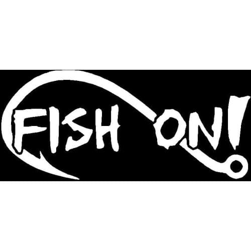 Fish On Hook Boat Vinyl Decal Car Truck Window Sticker Kayak Water Fishing Catch