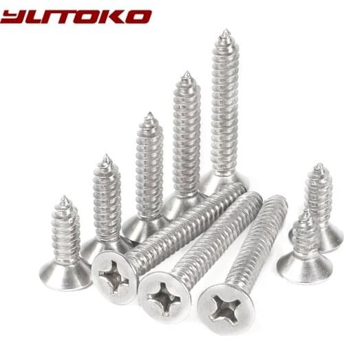 YUTOKO M4 Micro Small 304 stainless steel Cross Phillips Flat Countersunk Head Self tapping Screw