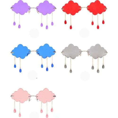 Fashion Dripping Sunglasses Ladies Candy Color Rain Cloud Sunglasses Women Men Blue Purple Pink Red Shades Funny Glasses UV400