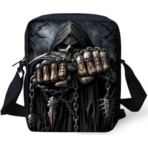 Cook Skull 3D Print Messenger Bags for Men,Male Crossbody Bags 2021 Designer Kids Boys Mini Shoulder Bags,Mens Cross Body bag