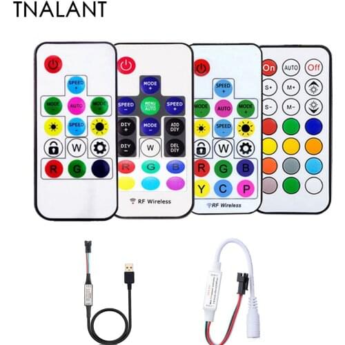 Led Pixel Controller USB/DC MINI 3Keys RF 14/17/21Keys With Remote Controller forWS2811 WS2812B SK6812 DC5-24V