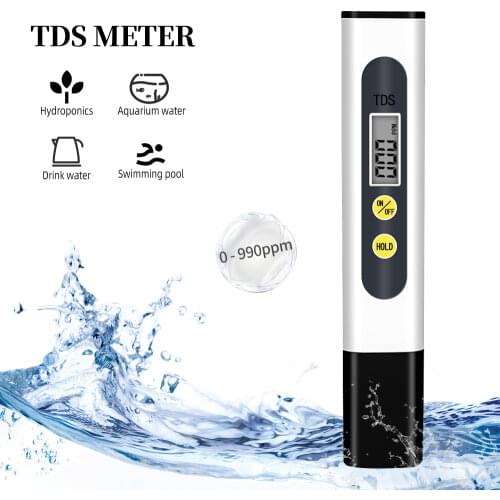 TDS Meter Water Quality Tester Automatic Calibration TDS Tester 0-990ppm Ideal Water Test Meter Drinking Water Aquariums 30%off