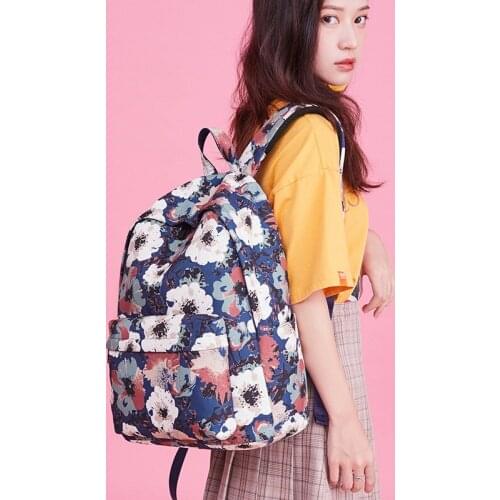 SWDF New Waterproof Polyester School Bags For Girls Teenagers Flower Pattern Backpack Women Travel Backpacks Children Book Bags
