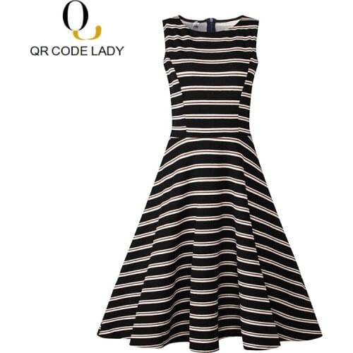 Spring Summer Dress Women 2019 Casual Plus Size Striped Dress Vintage Elegant Sexy Ball Gown Party Dresses Female vestidos 5XL