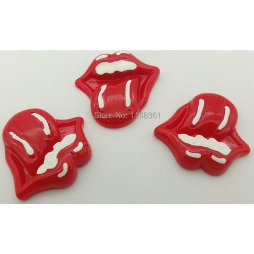 1pcs/lot Halloween resin flat back simulation Zombie red lip 29mm Embellishment DIY Phone Decoration C113-2