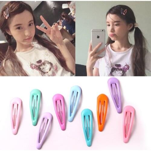10PCS/Set Cute Candy Colors Waterdrop Shape Small Hairpins For Girls Lovely Barrette Headband Hair Clip Fashion Hair Accessories