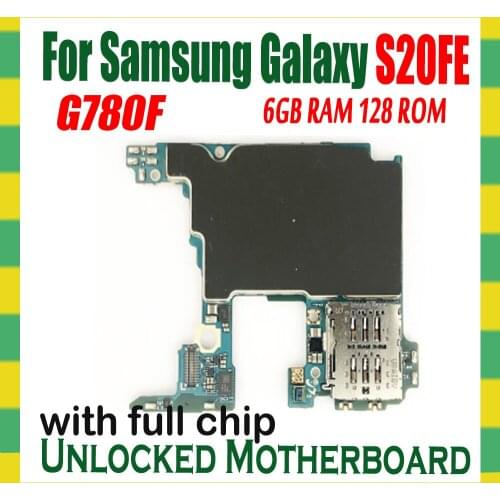 128GB Full tested For Samsung Galaxy S20-FE Version G780F Motherboard logic main logic boards EU Version With full chips Plate