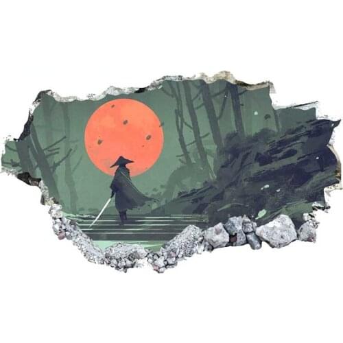 13cm x 7.7cm for Samurai Wall Decals Funny Graffiti Car Stickers Scratch-Proof Sunscreen Personality DIY Decoration