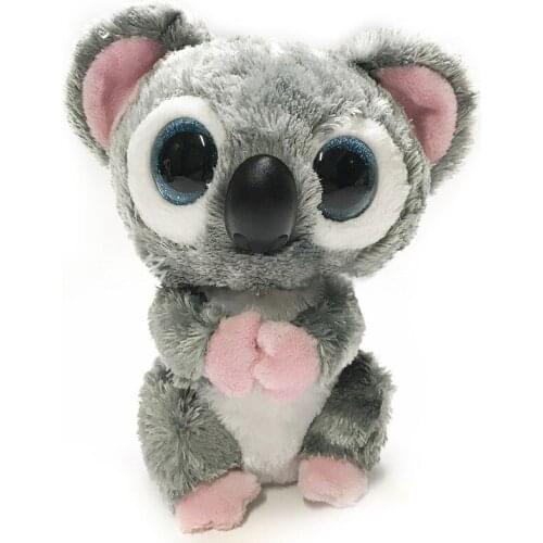 15 CM Ty Beanie Big Eyes Pink Ears Koala Series Plush Toys Stuffed Animal Doll Birthday Gift for Boys and Girls