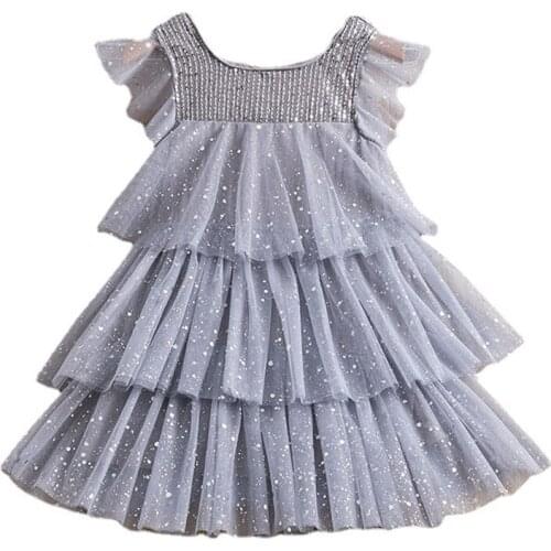 2021 Kids Sequins Dresses Girls Easter Carnival Costume Baby Wedding Princess Dress Children Evening Party Dress Kids Ball Gown