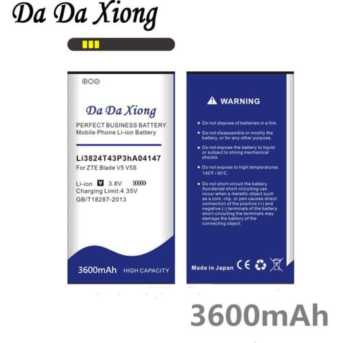 Da Da Xiong 3600mAh Li3824T43P3hA04147 Battery for ZTE Red Bull V5 V5S for ZTE n9180 U9180 V9180 N918ST