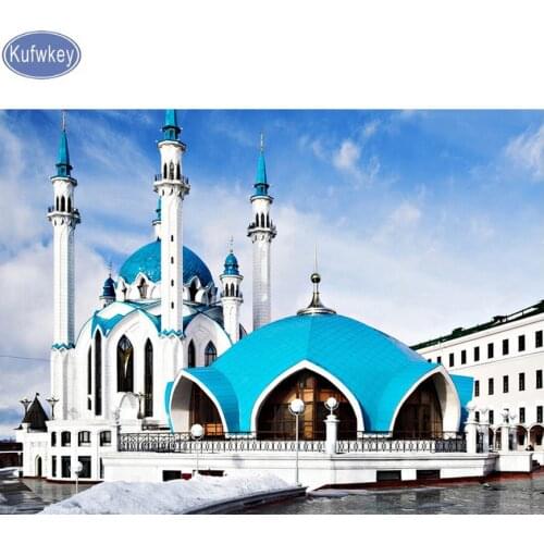 Kufwkey holy church Diamond Painting"Islam Muslim"3d diy Cross Stitch full square Diamonds Embroidery Religion Mosaic home decor
