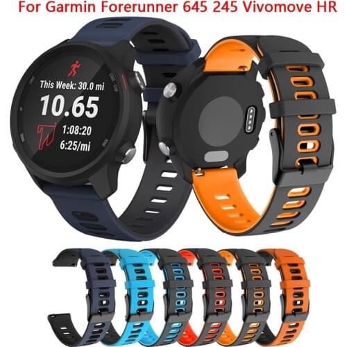 20mm Wristband Bracelet For Garmin Forerunner 245 645 158 55 Easyfit Silicone Strap Vivomove HR Vivoactive 3 3T Smart Watch Band