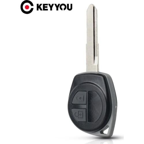 KEYYOU 2 Buttons Remote Car Key Case FOB Shell Fob Housing For Suzuki grand vitara SWIFT HU133R blade Rubber Button Pad