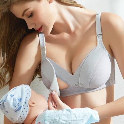 Nursing bra, feeding without steel ring, gathered cotton milk, pregnant womens underwear, thin cotton comfortable bra during pr