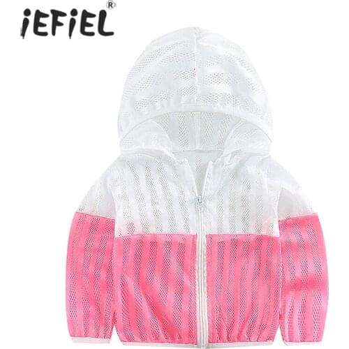 Childrens Hooded Sun Protection Clothing Summer Autumn Boys Girls Travel Hoodies Air-Conditioning Coat Kid Beach Jacket Outwear