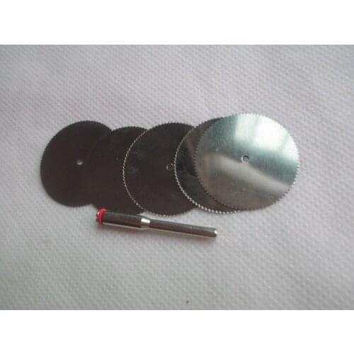 Fixmee 6pcs/set 22mm Steel Wood Cutting Disc Cut Off Wheel Circular Saw Blades Mini Dremel Rotary Craft Tools with 1 Mandrel