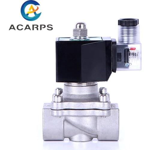 2/2 Normally Closed 12v Electric Solenoid Valve Water 24v 230v 24 1/2 3/4 Stainless Steel IP65 DIN Coil High Temperature