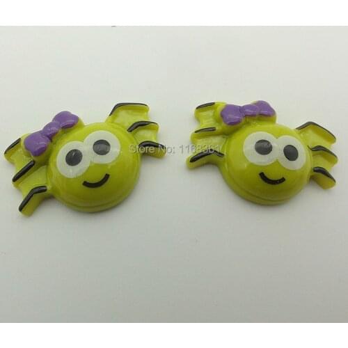 1pcs Halloween resin flat back simulation Zombie green spide 28mm Embellishment DIY Phone Decoration C113-6