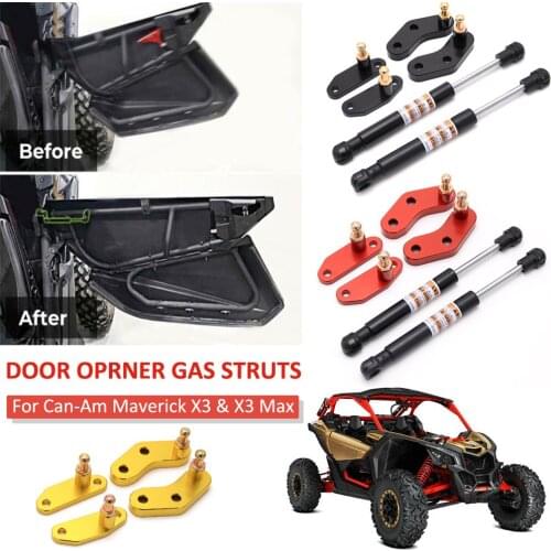 Billet Aluminum Anodized Front and Rear Door Opener Gas Struts Set For Can Am Maverick X3 & X3 Max 2017 2018 2019 2020 2021
