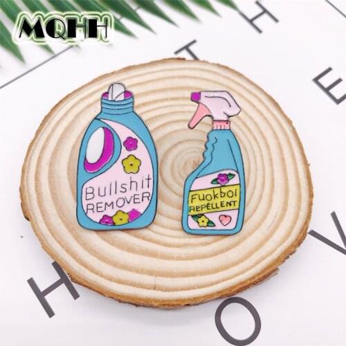 Creative Cartoon Laundry Liquid Cleansing Cleansing Enamel Brooch Custom Alloy Badge Shirt Bag Pins Accessories Women Jewelry