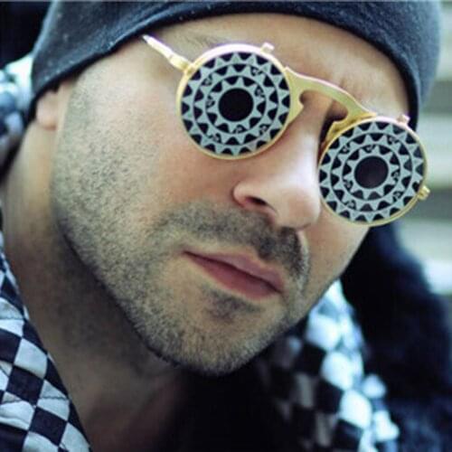 Steampunk Round Sunglasses Metal Frame Round Lens Mirror Lens Goggles Unisex