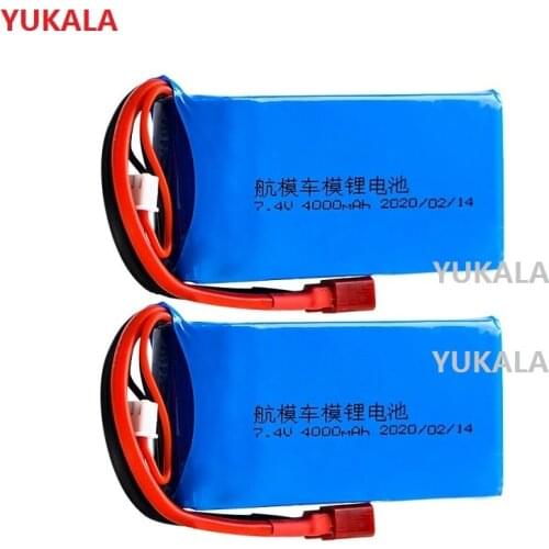 1-5pcs RC Helicopter Car RC Boat Quadcopter spare part 7.4V 4000mAh 2S Max 45C RC lipo battery T plug