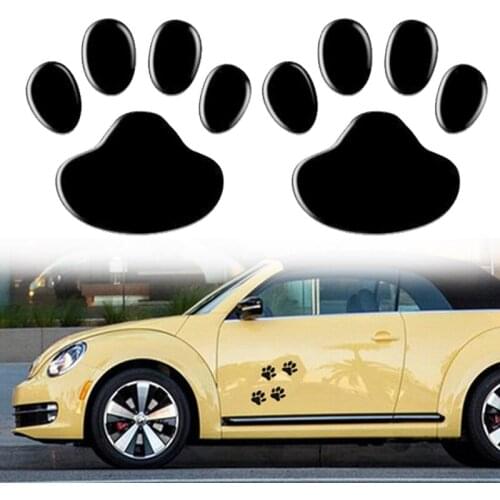 Metal Stickers Dog Footprints 3D Personality Stickers Scratch Stickers Metal Modified Stickers Automotive Decoration Supplies
